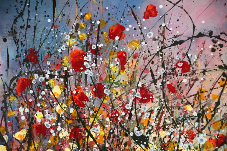 Original Abstract Floral Painting by Cecilia Frigati