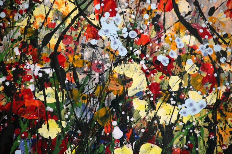 Original Abstract Floral Painting by Cecilia Frigati