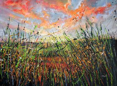 Original Abstract Expressionism Landscape Painting by Cecilia Frigati