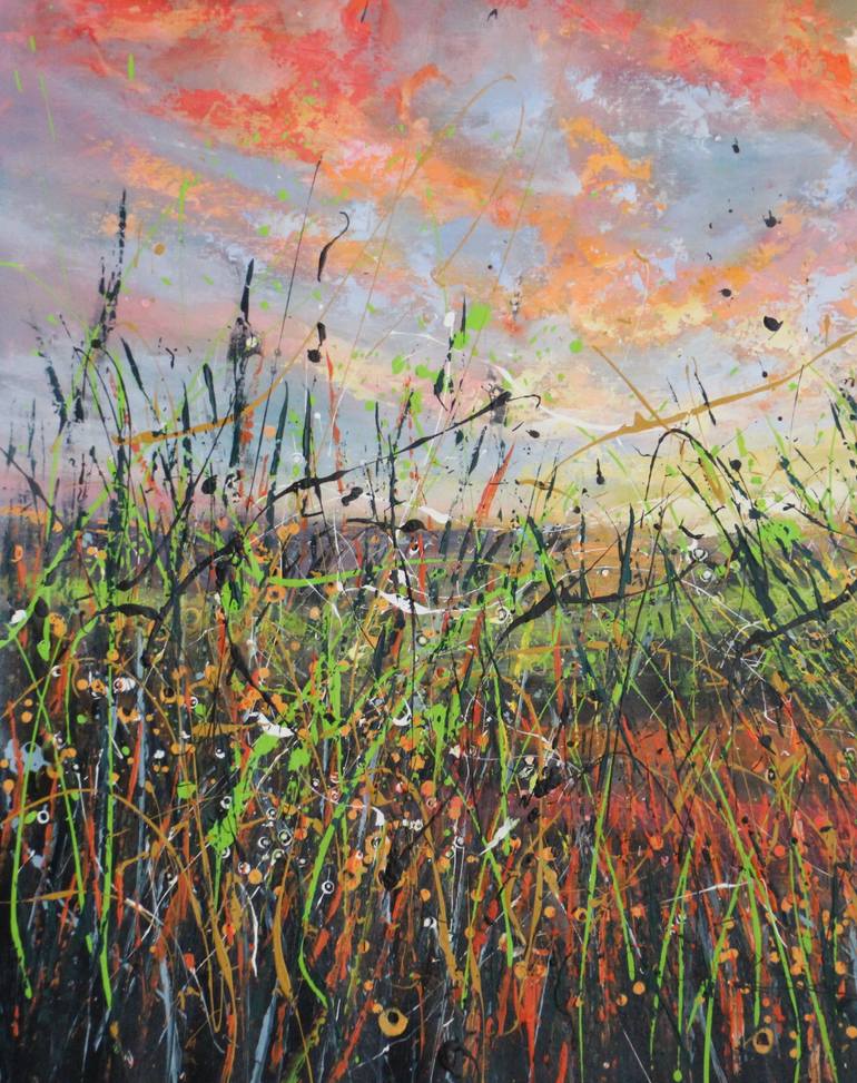 Original Abstract Expressionism Landscape Painting by Cecilia Frigati