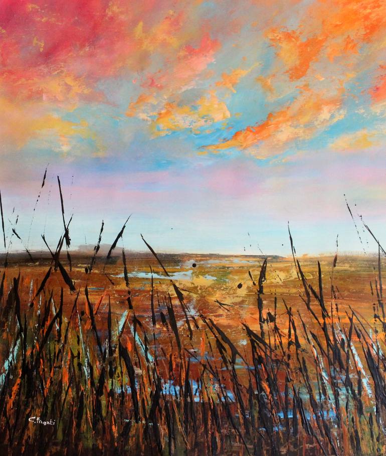 Original Impressionism Landscape Painting by Cecilia Frigati
