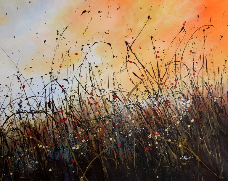 Original Abstract Floral Painting by Cecilia Frigati