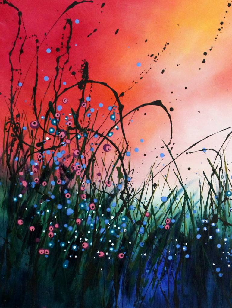 Original Abstract Floral Painting by Cecilia Frigati