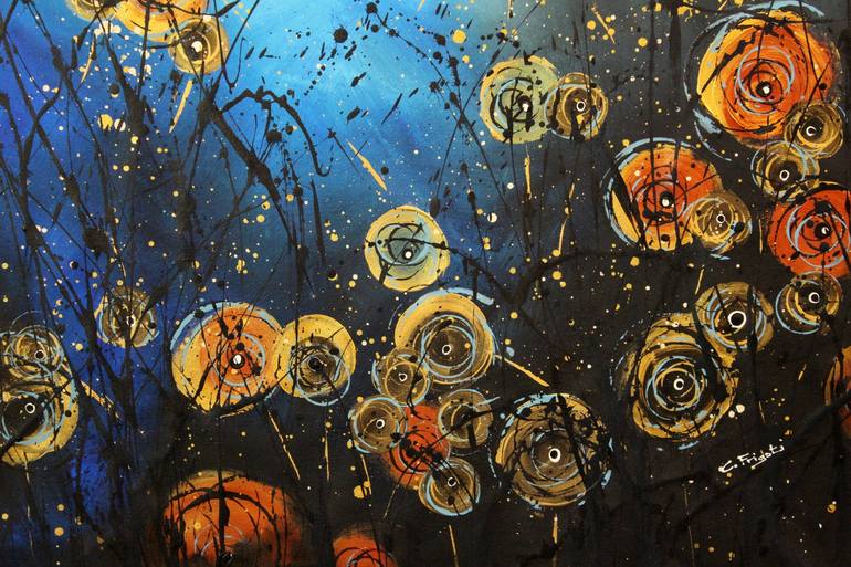 Original Abstract Floral Painting by Cecilia Frigati