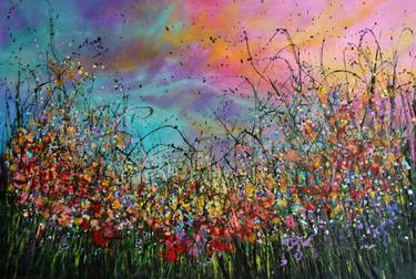 Original Abstract Floral Paintings by Cecilia Frigati