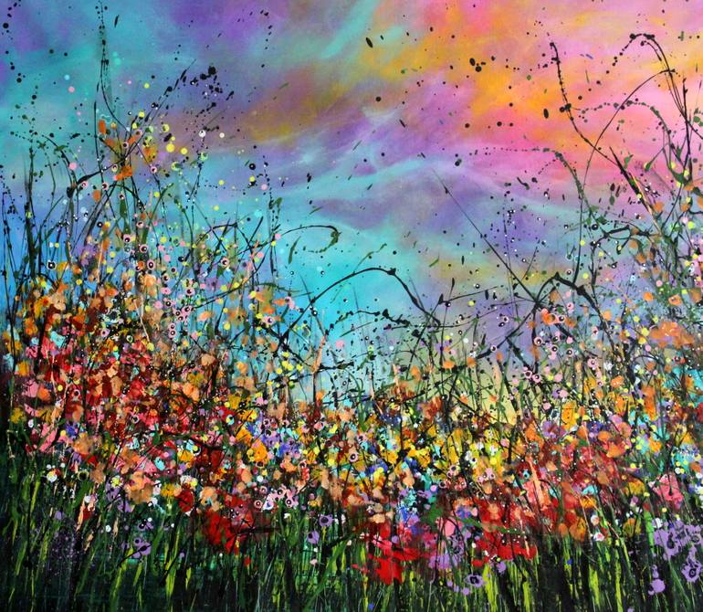 Original Abstract Floral Painting by Cecilia Frigati