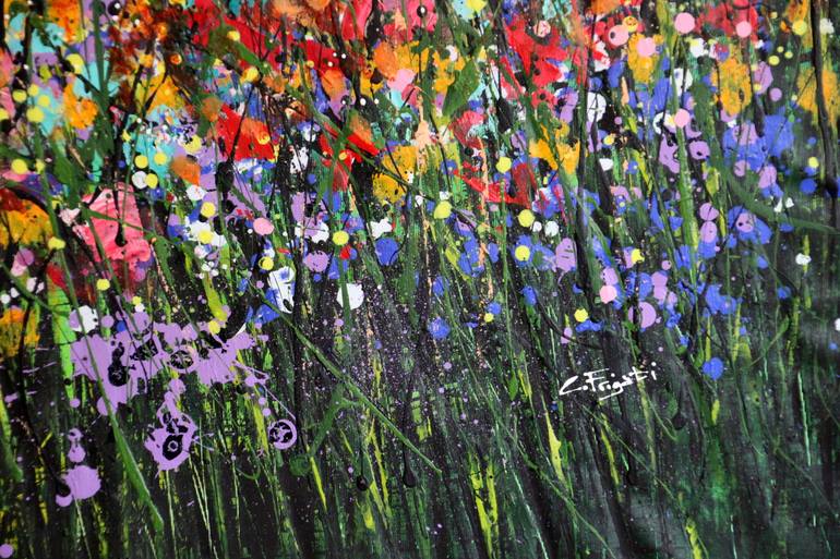 Original Abstract Floral Painting by Cecilia Frigati
