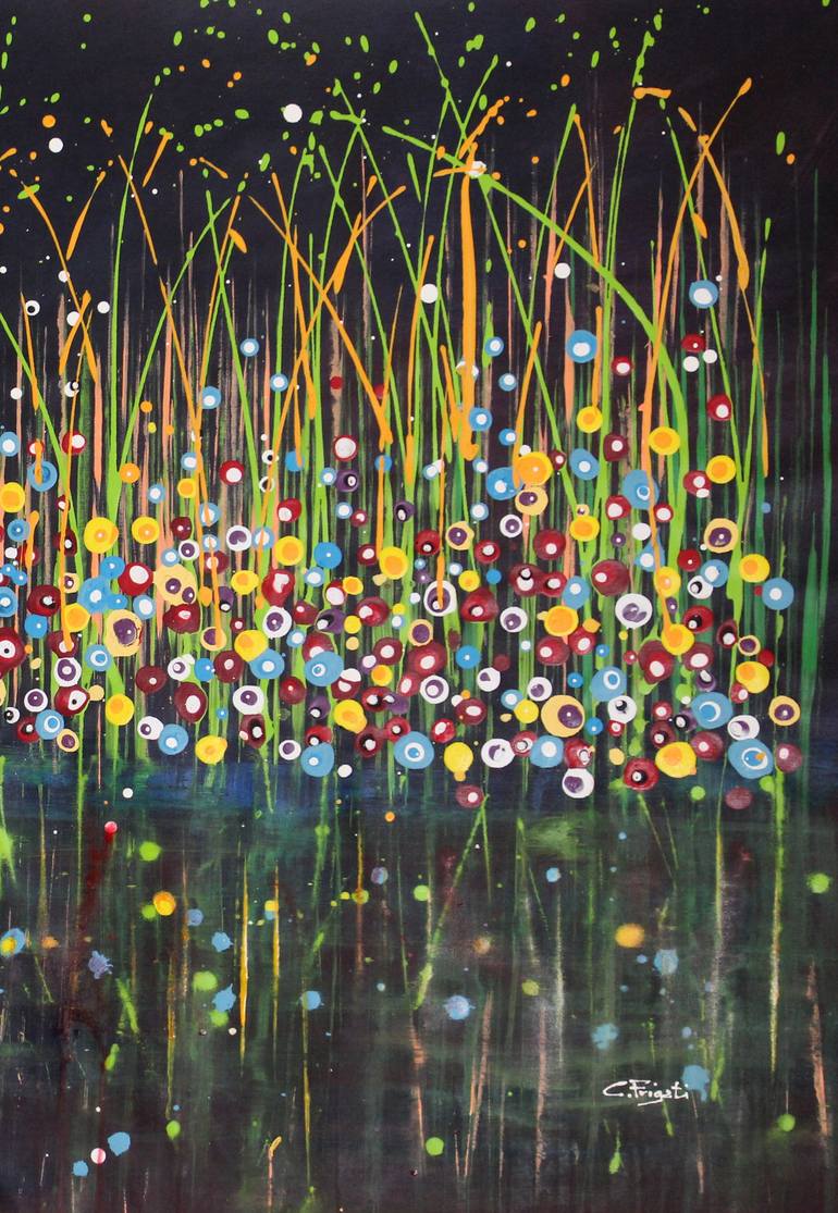 Original Abstract Floral Painting by Cecilia Frigati