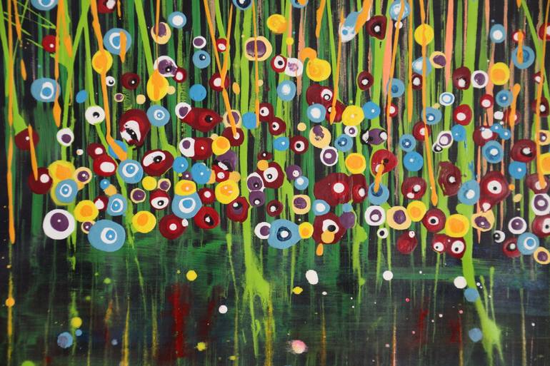 Original Abstract Floral Painting by Cecilia Frigati