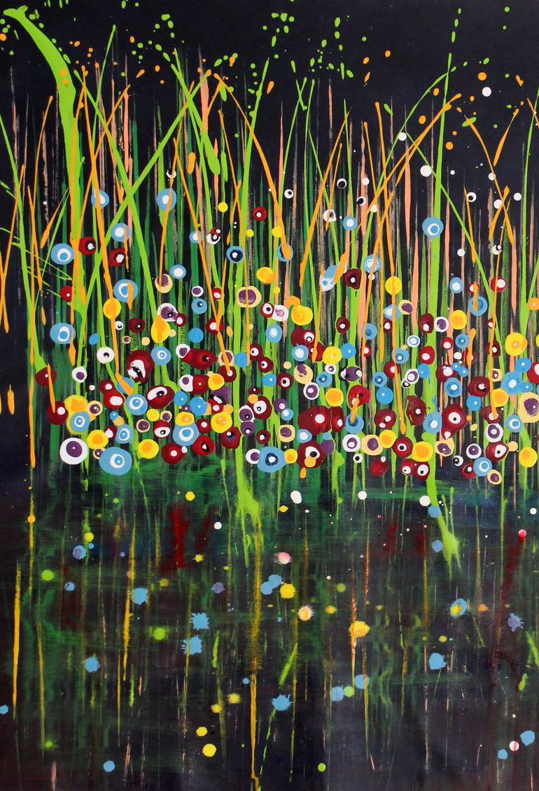 Original Abstract Floral Painting by Cecilia Frigati