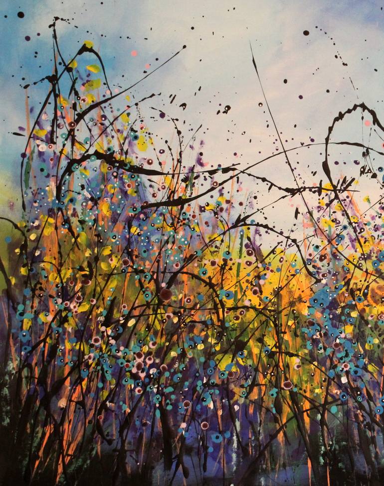 Original Abstract Floral Painting by Cecilia Frigati