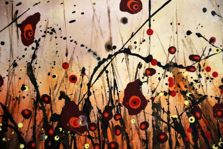 Original Abstract Expressionism Floral Painting by Cecilia Frigati