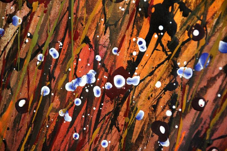 Original Abstract Expressionism Floral Painting by Cecilia Frigati