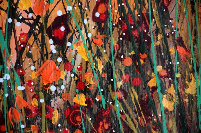 Original Abstract Expressionism Floral Painting by Cecilia Frigati