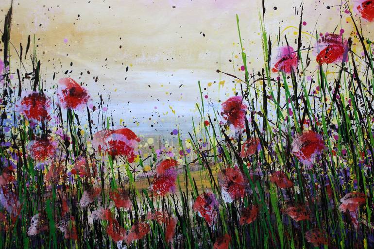 Original Abstract Floral Painting by Cecilia Frigati