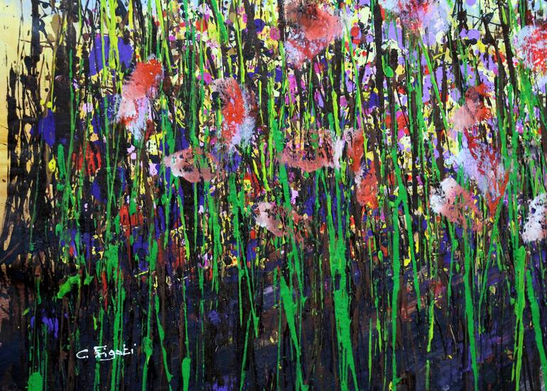 Original Abstract Floral Painting by Cecilia Frigati