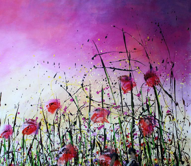 Original Abstract Floral Painting by Cecilia Frigati