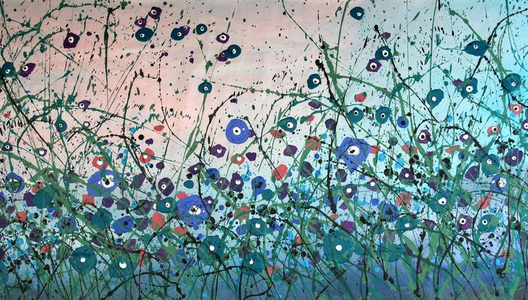 Original Abstract Floral Painting by cecilia frigati