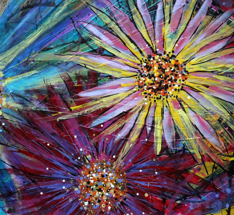 Original Abstract Floral Painting by Cecilia Frigati