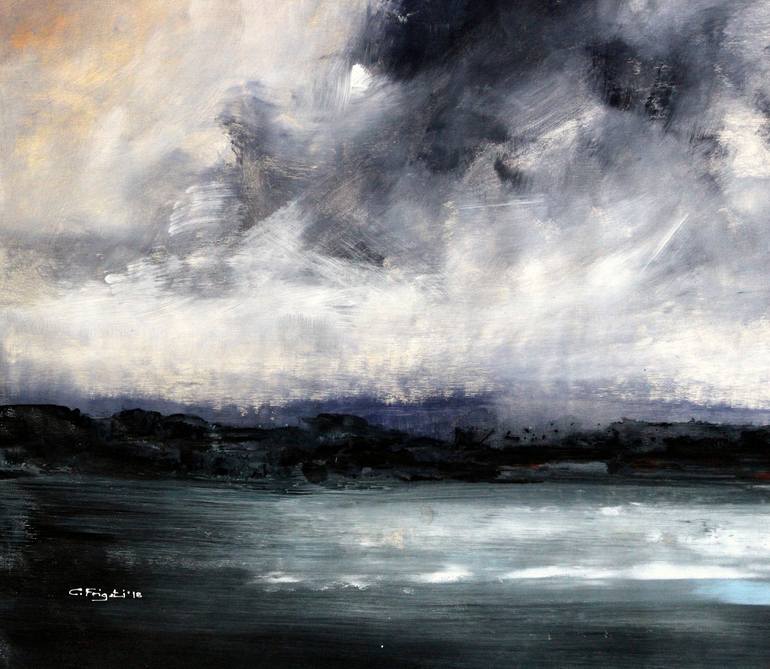 Original Abstract Seascape Painting by cecilia frigati