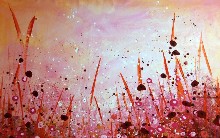 Original Abstract Floral Painting by cecilia frigati