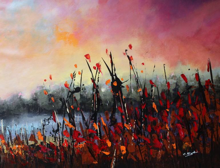 Original Abstract Landscape Painting by Cecilia Frigati