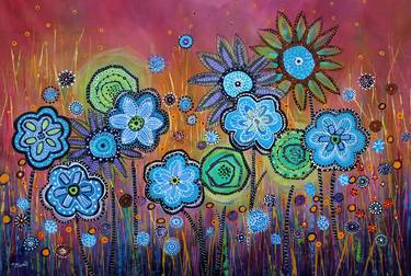 Original Abstract Floral Paintings by cecilia frigati