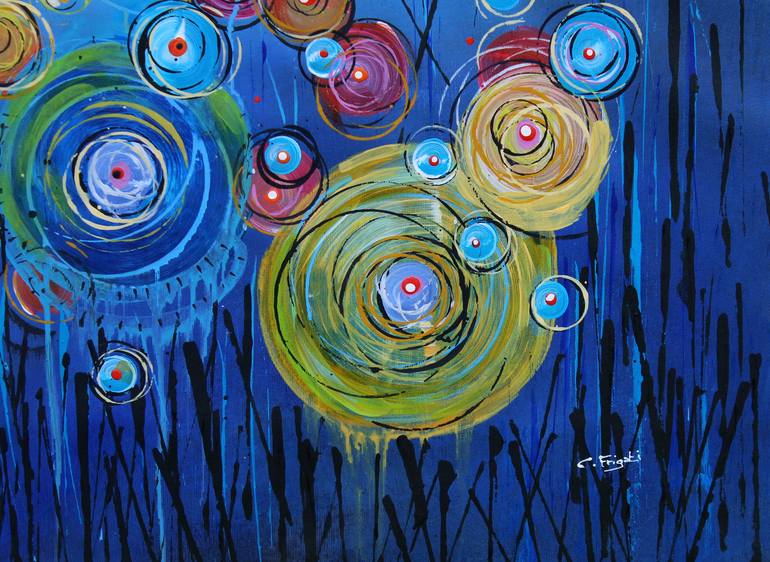 Original Abstract Floral Painting by Cecilia Frigati