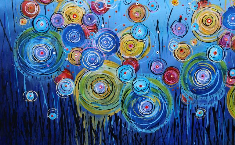 Original Abstract Floral Painting by Cecilia Frigati