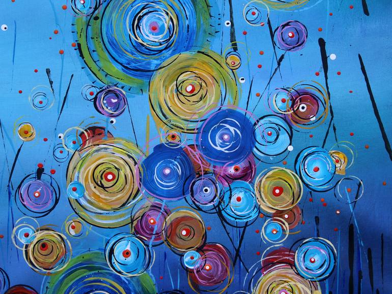 Original Abstract Floral Painting by Cecilia Frigati