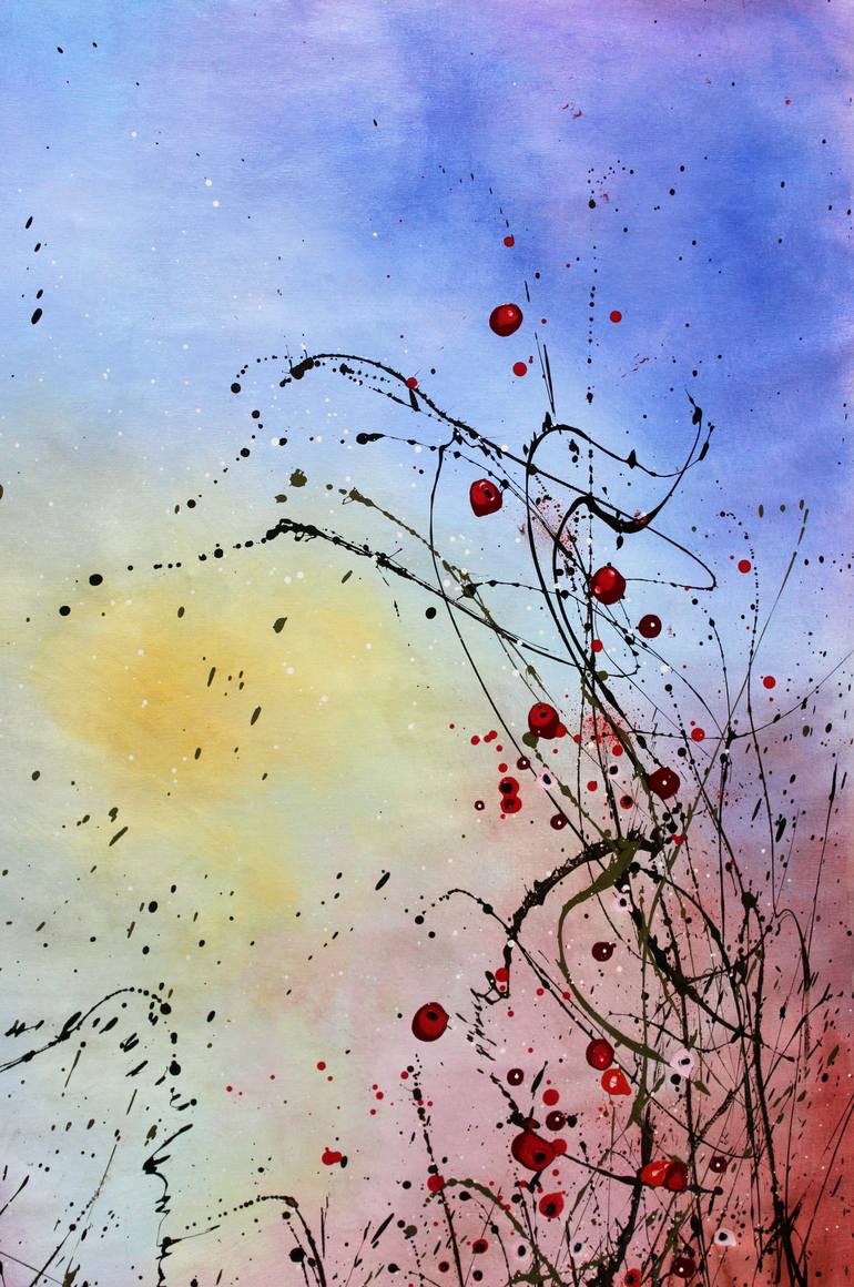 Original Abstract Floral Painting by cecilia frigati