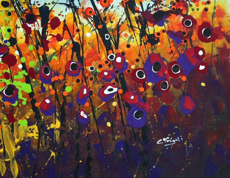 Original Abstract Landscape Painting by cecilia frigati