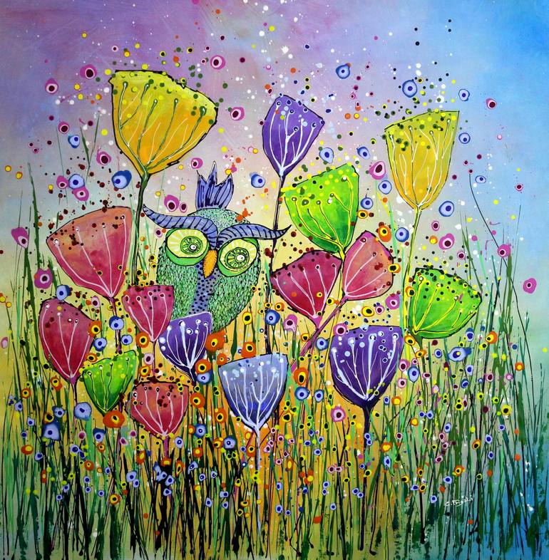 Print of Expressionism Floral Paintings by Cecilia Frigati