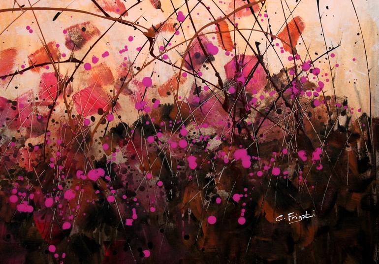 Original Abstract Floral Painting by cecilia frigati