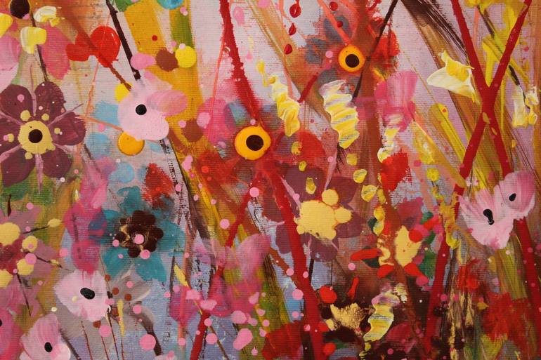 Original Abstract Floral Painting by cecilia frigati