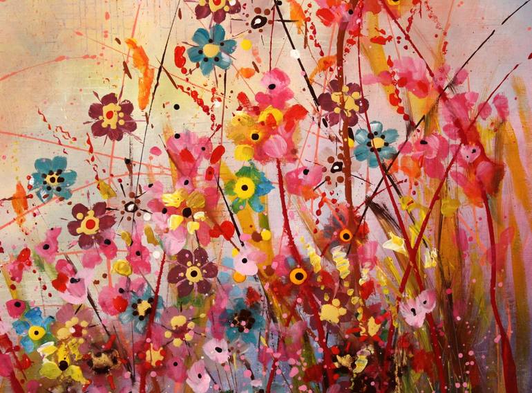 Original Abstract Floral Painting by cecilia frigati