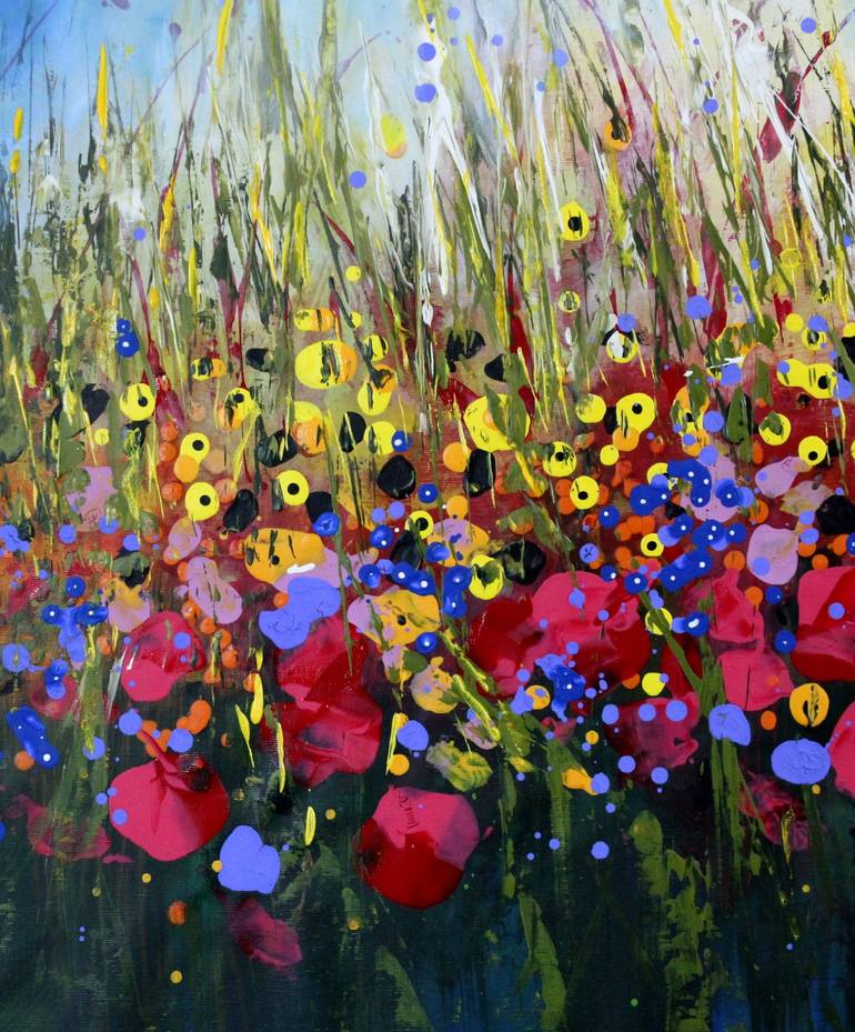 Original Abstract Floral Painting by Cecilia Frigati