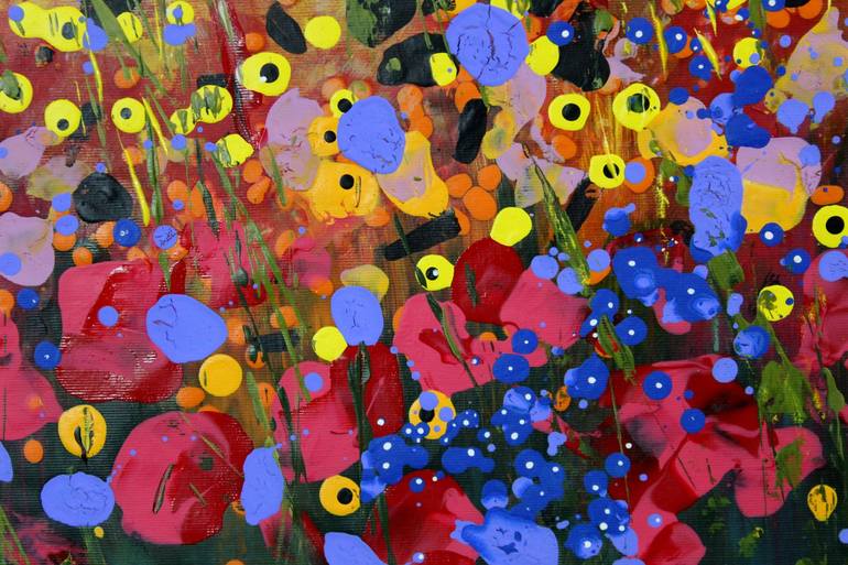 Original Abstract Floral Painting by Cecilia Frigati