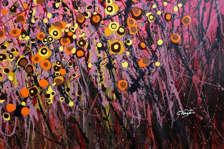 Original Abstract Floral Painting by Cecilia Frigati