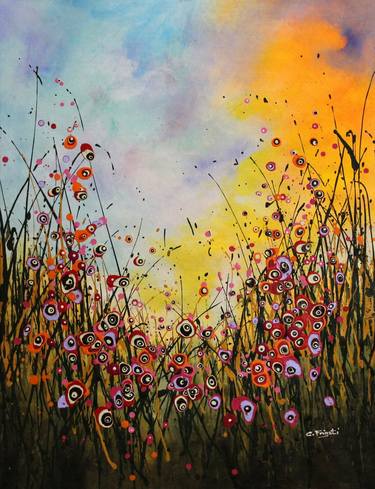 Print of Abstract Floral Paintings by cecilia frigati