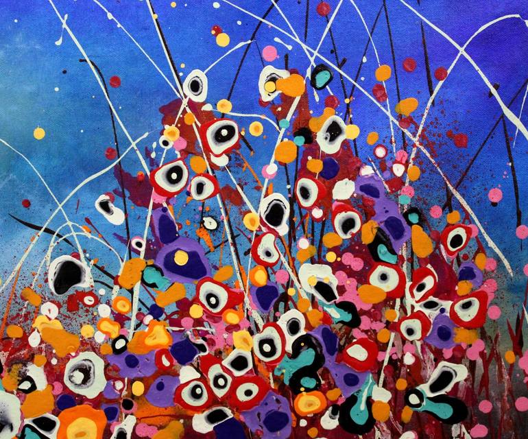 Original Abstract Floral Painting by Cecilia Frigati