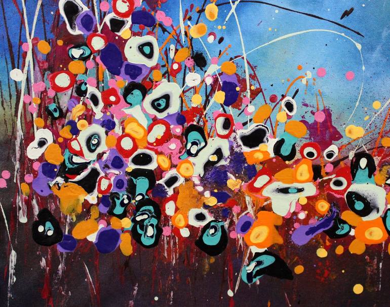 Original Abstract Floral Painting by Cecilia Frigati