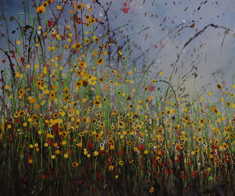 Original Abstract Floral Painting by Cecilia Frigati