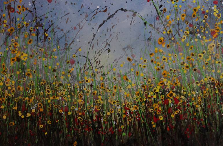 Original Abstract Floral Painting by Cecilia Frigati