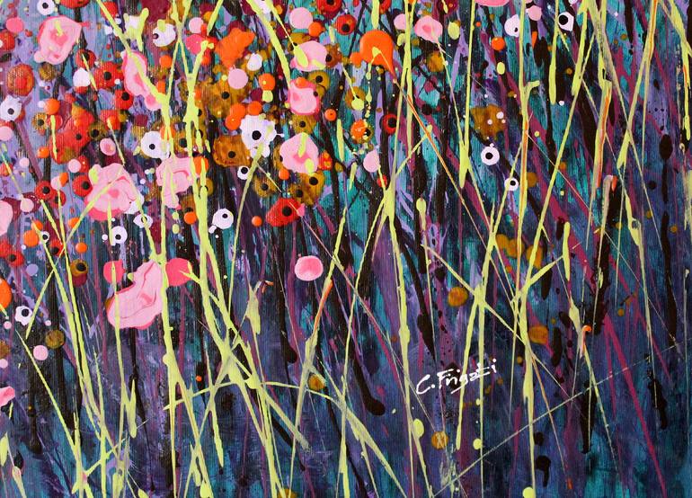 Original Abstract Floral Painting by Cecilia Frigati