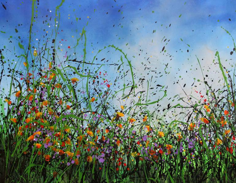 Original Abstract Floral Painting by Cecilia Frigati