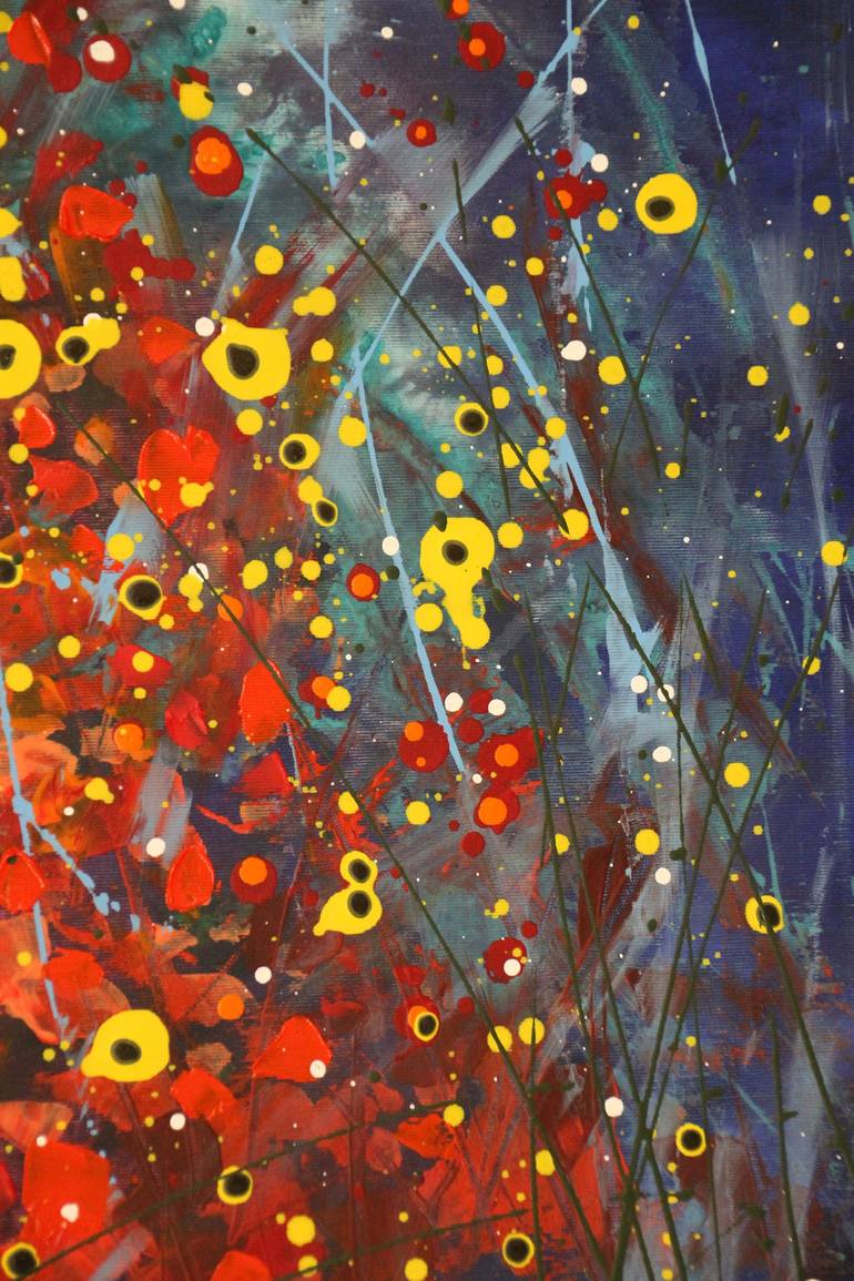 Original Abstract Floral Painting by cecilia frigati