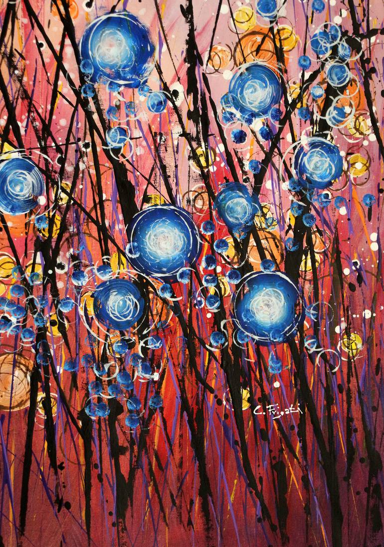 Original Abstract Floral Painting by Cecilia Frigati