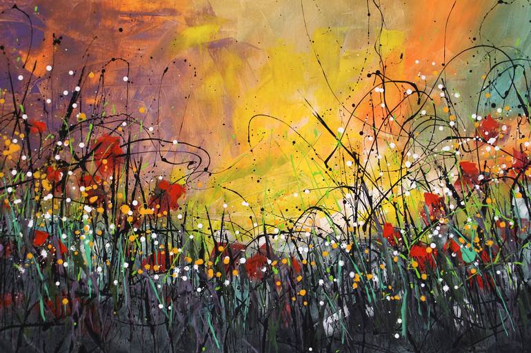 Original Abstract Floral Painting by Cecilia Frigati