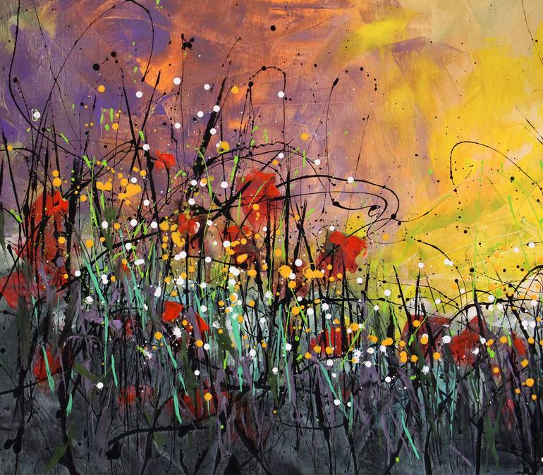 Original Abstract Floral Painting by Cecilia Frigati